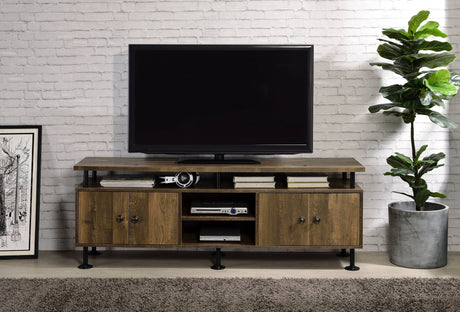 Ensata II - TV Stand - Rustic Oak / Black HouseOfZazla
