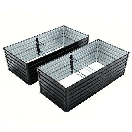 2-Pack 6x3x2 FT Galvanized Metal Raised Garden Beds HouseOfZazla