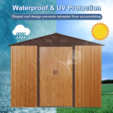 Outdoor Metal Storage Shed With Floor Base HouseOfZazla
