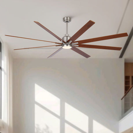 Oversized Large Ceiling Fan With Dimmable LED Light, 8 Blades, Remote Control HouseOfZazla
