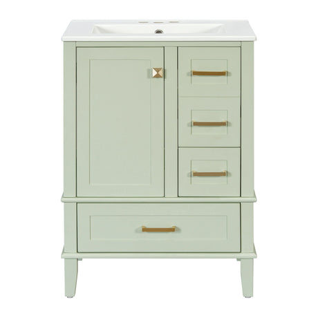 Bathroom Vanity, Modern Bathroom Cabinet With Sink Combo Set, Bathroom Storage Cabinet With A Soft Closing Door And 3 Drawers, Solid Wood Frame HouseOfZazla