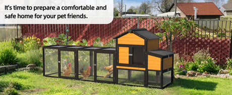 119.5" Outdoor Wooden Chicken Coop with Run HouseOfZazla