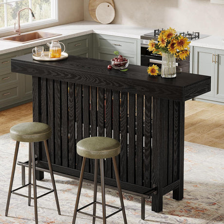 2 Tier Mini Bar Table For Kitchen - Black HouseOfZazla