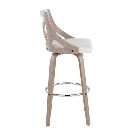 Charlotte - Farmhouse Fixed Height Bar Stool With Round Footrest (Set of 2) HouseOfZazla