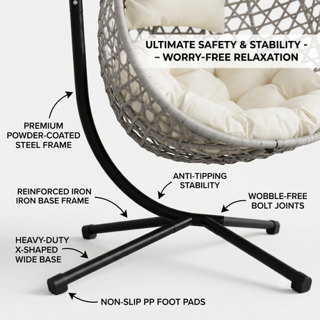 Foldable Hanging Egg Chair with Stand HouseOfZazla