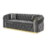 Button Tufted Couch With 2 Pillows, 3 Seater Luxury Chesterfield Sofa HouseOfZazla