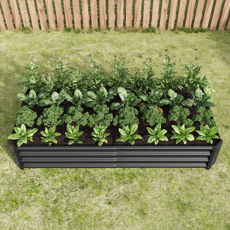 Raised Garden Bed Outdoor 6×3×1 ft Metal Raised Rectangle Planter Bed HouseOfZazla