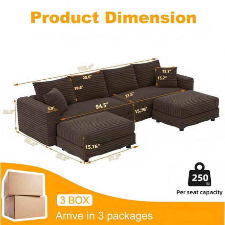 Modern Comfy Upholstered Sofa Cloud Couch & Deep Seat Couches HouseOfZazla