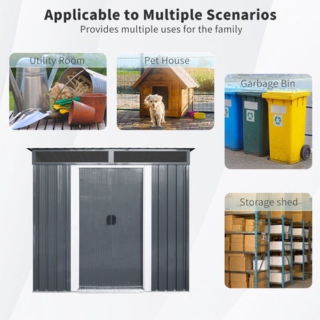 Outdoor Metal Storage Shed With Window And Transparent Plate For Garden, Lawn HouseOfZazla