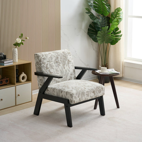 Mid-Century Modern Lounge Armchair - Seat Cushion (Beige + Grey) HouseOfZazla