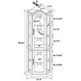 Corner Curio Cabinet With Lights, Adjustable Shelves, Mirrored Back - Walnut