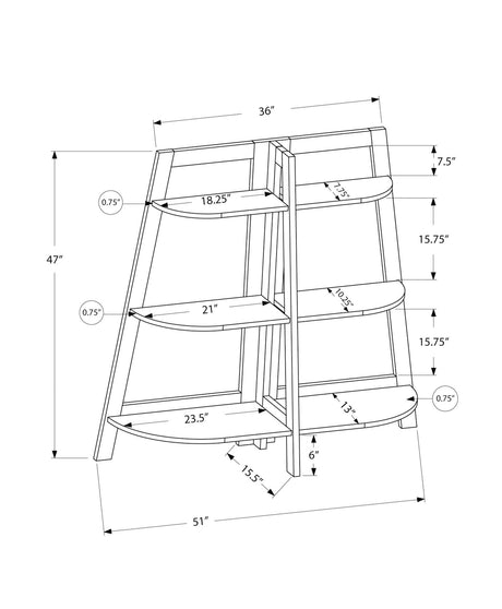 Bookshelf, Bookcase, Etagere, 3 Tier, For Office, Contemporary & Modern HouseOfZazla