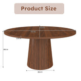 47 Inch Round MDF Dining Table for 4, Modern Farmhouse Style