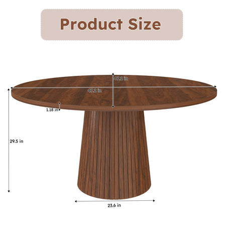 47 Inch Round MDF Dining Table for 4, Modern Farmhouse Style HouseOfZazla