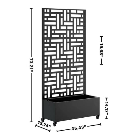 Metal Planter Box with Trellis, 73"x35"x16" Raised Garden Bed HouseOfZazla