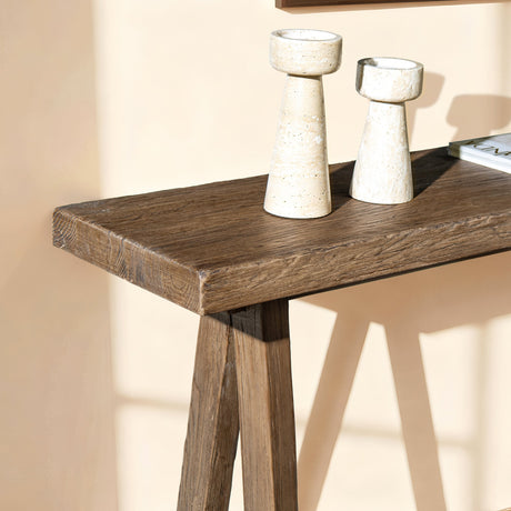 Hawthorne 60'' Solid Reclaimed Elm Trestle Console Table HouseOfZazla