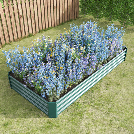 Raised Garden Bed Kit - Metal Raised Bed Garden 7.6x3.7x0.98ft HouseOfZazla