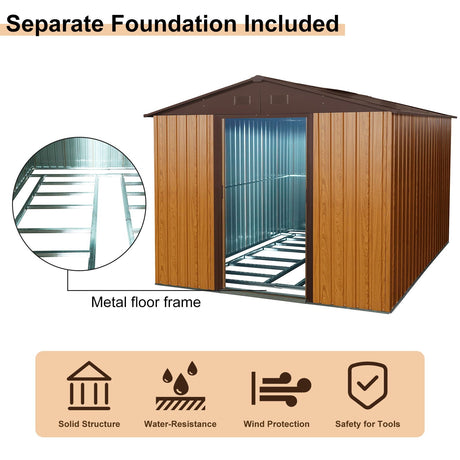 Outdoor Metal Storage Shed With Floor Base HouseOfZazla