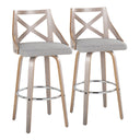Charlotte - Farmhouse Fixed Height Bar Stool With Round Footrest (Set of 2) HouseOfZazla