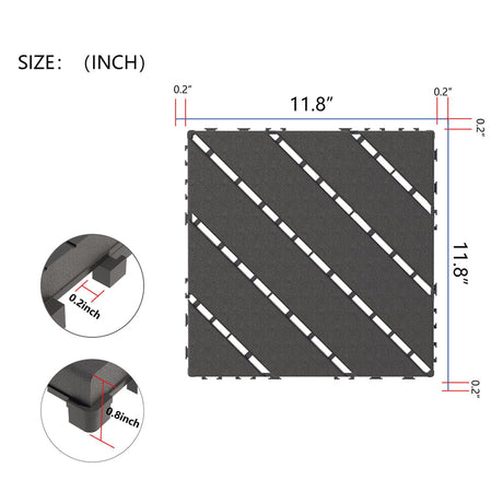 Durable Plastic Interlocking Deck Tiles, Waterproof Outdoor And Indoor Use HouseOfZazla
