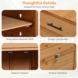 TOPMAX 65''H Large Garden Potting Bench with Lockable Wheels and Storage Cabinet