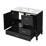 Bathroom Vanity, Modern Bathroom Cabinet With Sink Combo Set, Bathroom Storage Cabinet With A Soft Closing Door And 3 Drawers, Solid Wood Frame