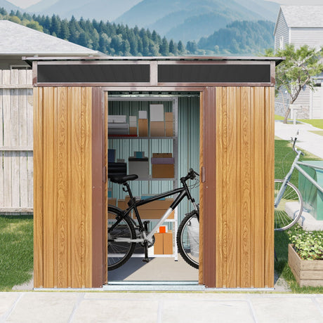 Outdoor Metal Storage Shed And Transparent Plate For Garden, Lawn HouseOfZazla