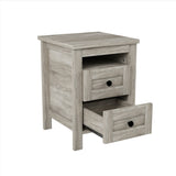 3-Pieces Bedroom Set Queen Size Farmhouse Platform Bed with Storage Headboard and Charging Station