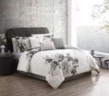 Ridgely 7 Pc Watercolor Black and White Floral Comforter Set