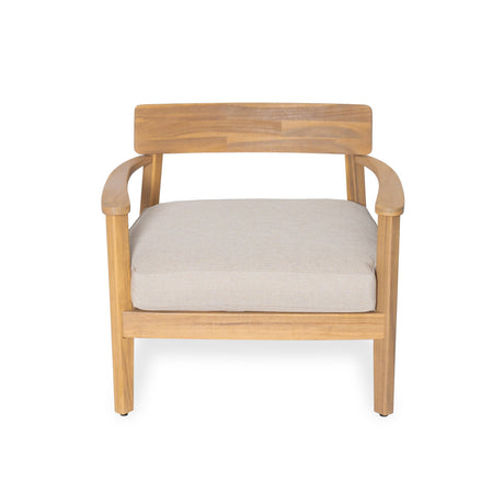 Mallorca Acacia Wood Club Chair With Seat Cushion HouseOfZazla