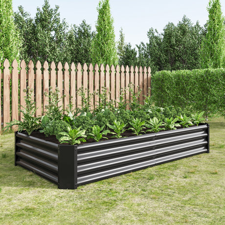 Raised Garden Bed Outdoor 6×3×1 ft Metal Raised Rectangle Planter Bed HouseOfZazla