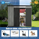 6x8FT Outdoor Resin Storage Shed with Transparent Windows & Louvered Vents