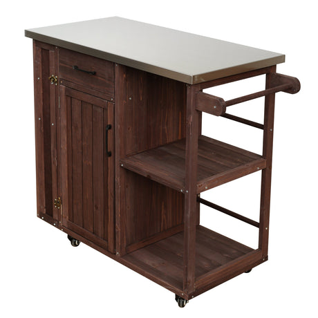Outdoor Kitchen Island Fir Wood Prep Station HouseOfZazla