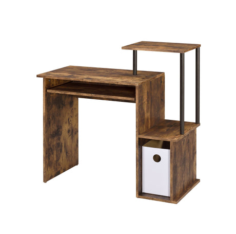 Lyphre Computer Desk - Weathered Oak / Black HouseOfZazla