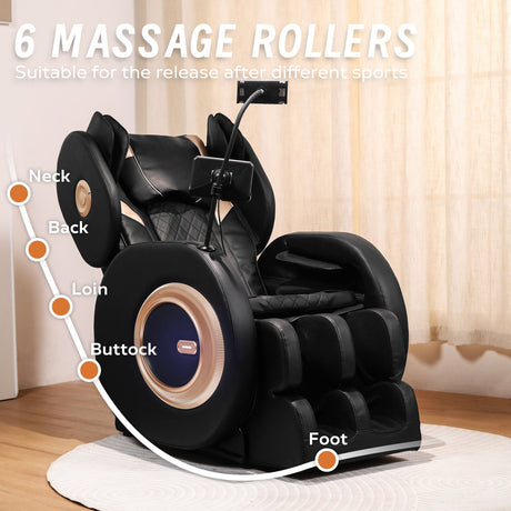Automatic Massage Chair Recliner With Zero Gravity And Full Body Air Pressure - Black HouseOfZazla