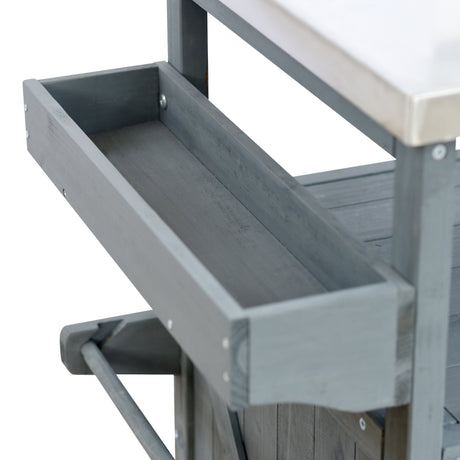 K&K Outdoor Kitchen Island, Rolling Bar Cart & Storage Cabinet HouseOfZazla