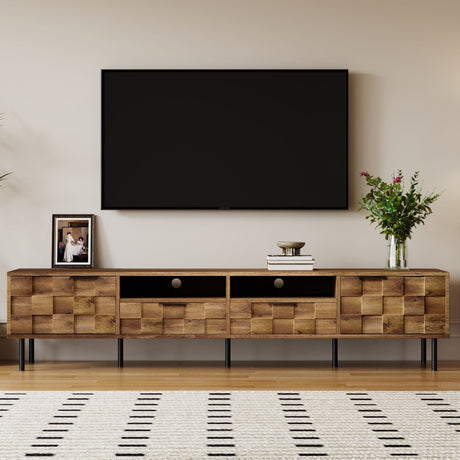 TV Stand With 2 Drawers, Media Console Table, Storage Cabinet With Cable Management HouseOfZazla