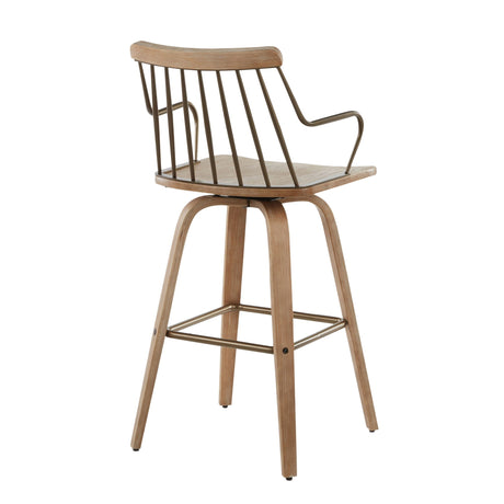 Preston - Farmhouse Counter Stool - White Washed / Antique Copper HouseOfZazla