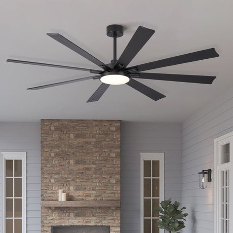 Large Ceiling Fan With Dimmable LED Light 8 Blades Remote Control, Reversible DC Motor HouseOfZazla