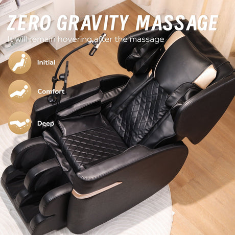 Massage Chair Recliner With Zero Gravity And Full Body Air Pressure - Black HouseOfZazla