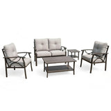 Patio Furniture Set with Coffee Table and Cushions for Backyard
