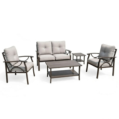 Patio Furniture Set with Coffee Table and Cushions for Backyard HouseOfZazla