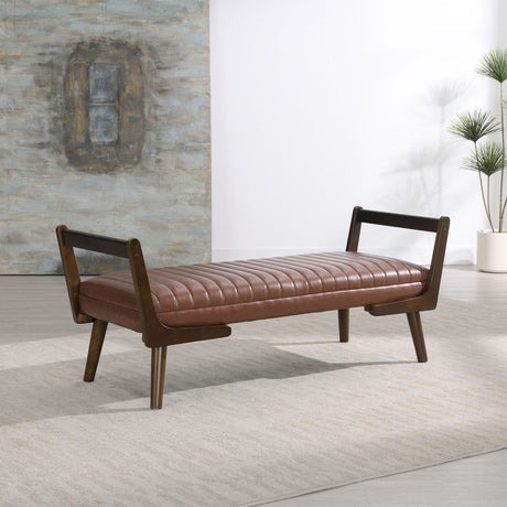 Mid-Century Bench With Wood Legs HouseOfZazla
