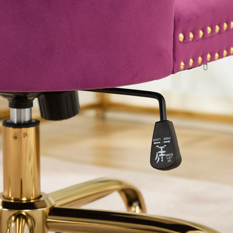 Office Chair Modern Velvet Upholstered Tufted Button (Purple) HouseOfZazla