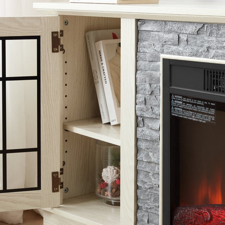 58" Modern TV Stand with Electric Fireplace and Storage HouseOfZazla