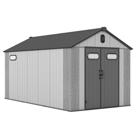8x16Ft Resin Outdoor Storage Shed with Carpet HouseOfZazla