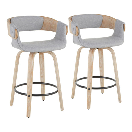 Elisa - Farmhouse Counter Stool (Set of 2) - White Washed / Gray HouseOfZazla