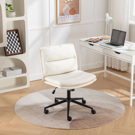 Bizerte - Adjustable Swivel Criss-Cross Chair, Wide Seat / Office Chair / Vanity Chair - White HouseOfZazla
