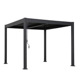 Byron Black Outdoor Pergola Aluminum with Adjustable Louvered Roof