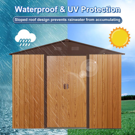 Outdoor Metal Storage Shed With Floor Base HouseOfZazla